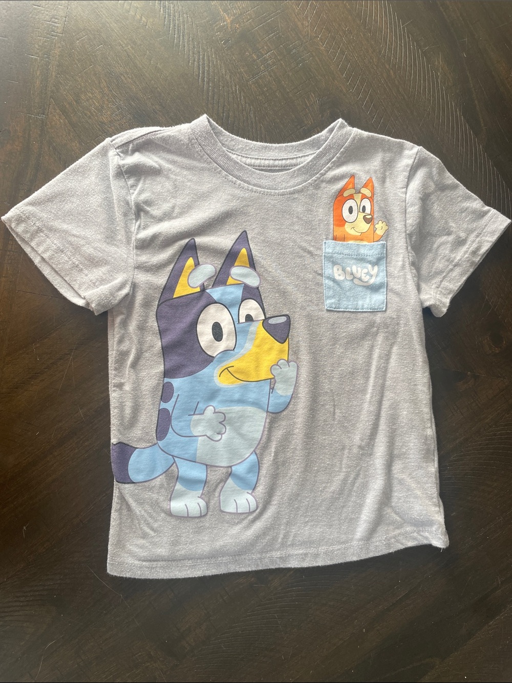 Bluey Short-Sleeve Graphic Tee in Light Blue Gray for Kids